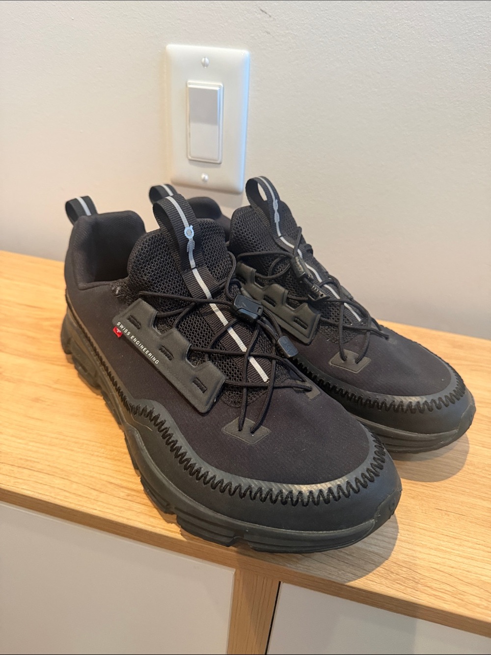 On Running Men's Black Athletic Sneakers with Reflective Accents